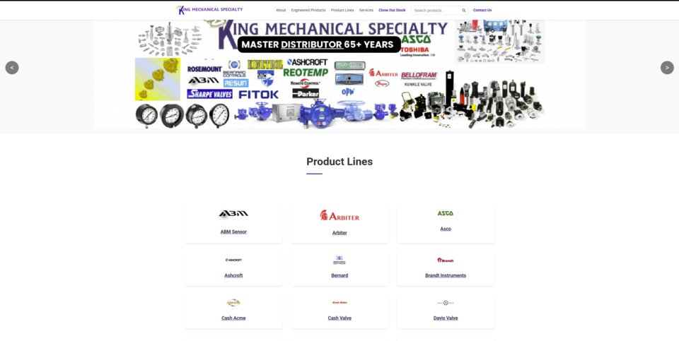 King Mechanical Specialty homepage